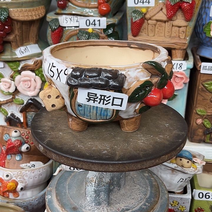 紫砂花盆粗陶材质多肉花盆