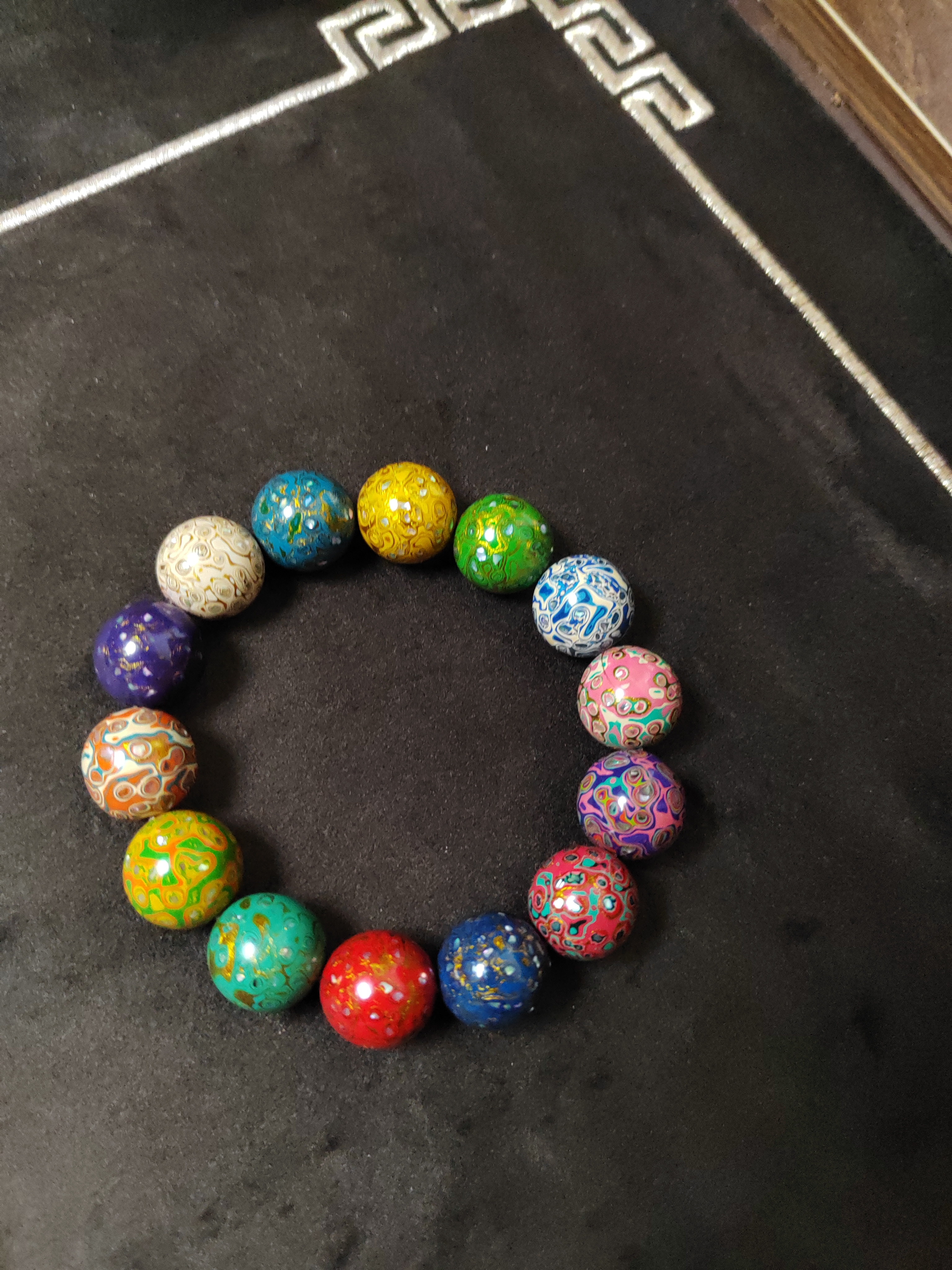 潮鎏轩文玩大漆珠手串A34