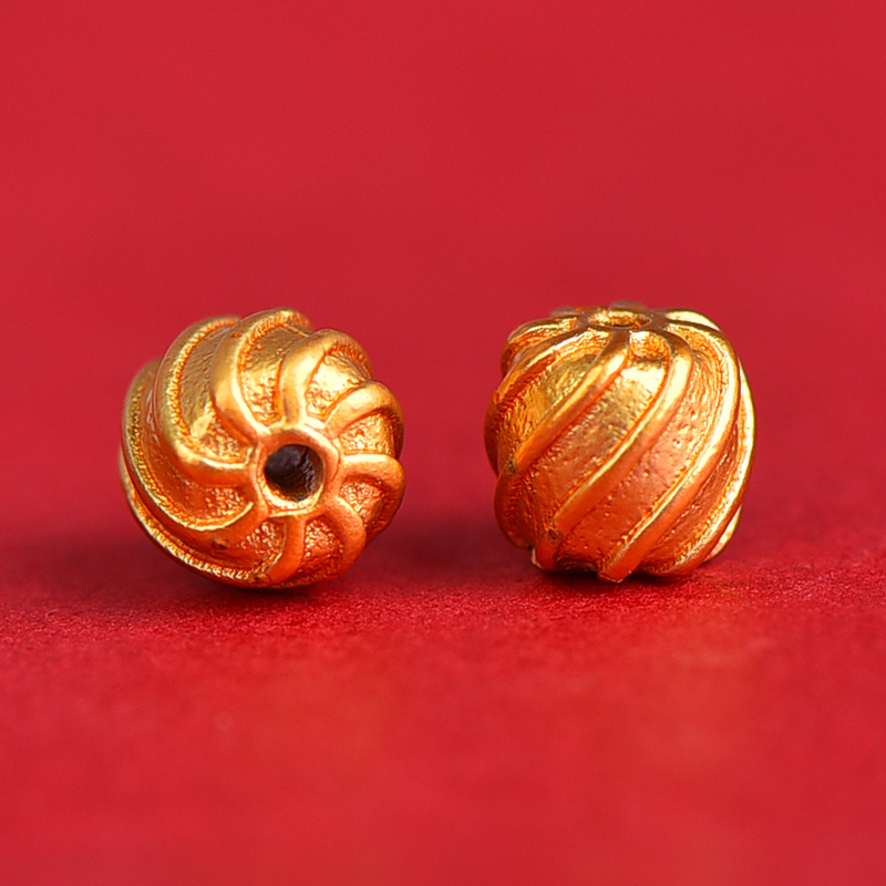 铜镀金色扭扭珠老型手工编绳配件diy手串毛衣链沙金色B545