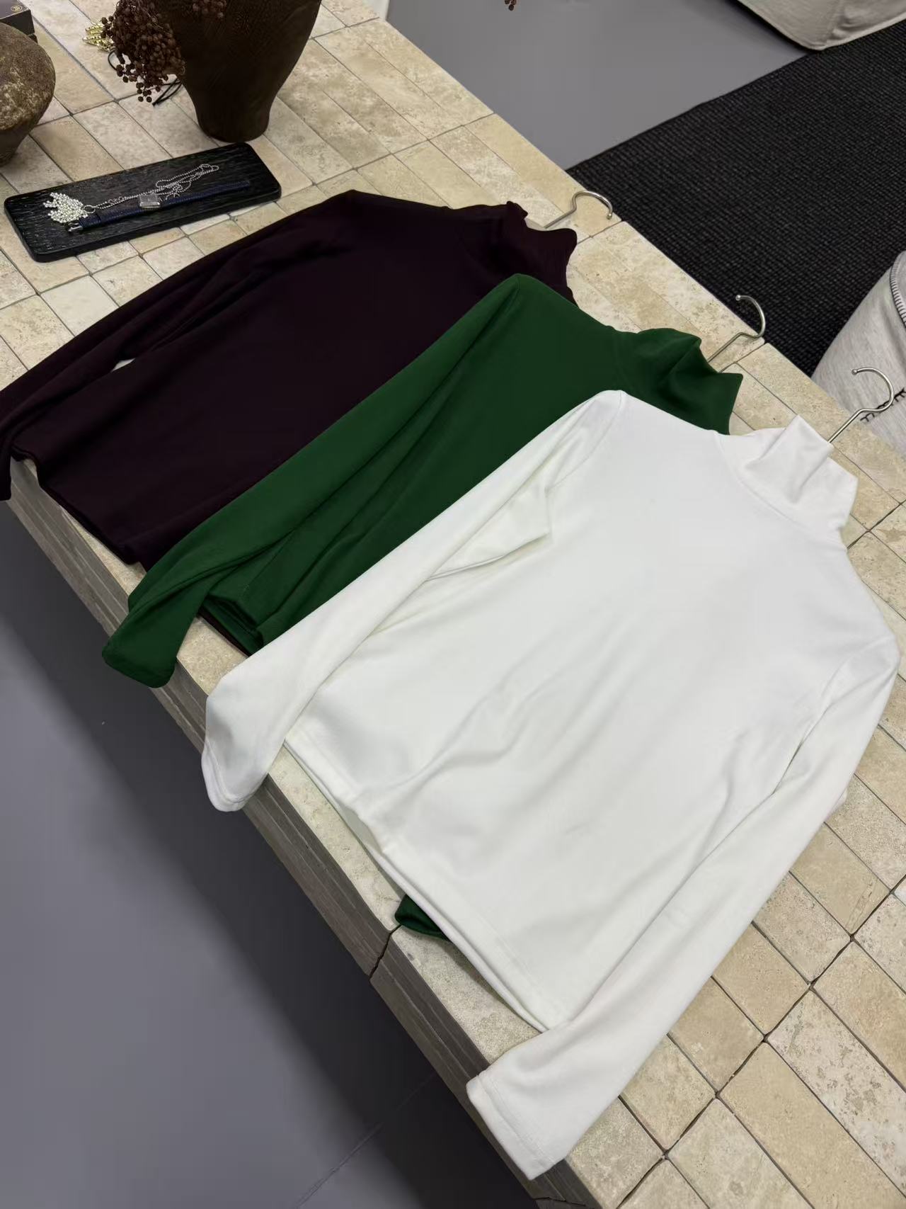 [如影]原创设计师款长袖极简风高领T恤百搭轻奢简约打底