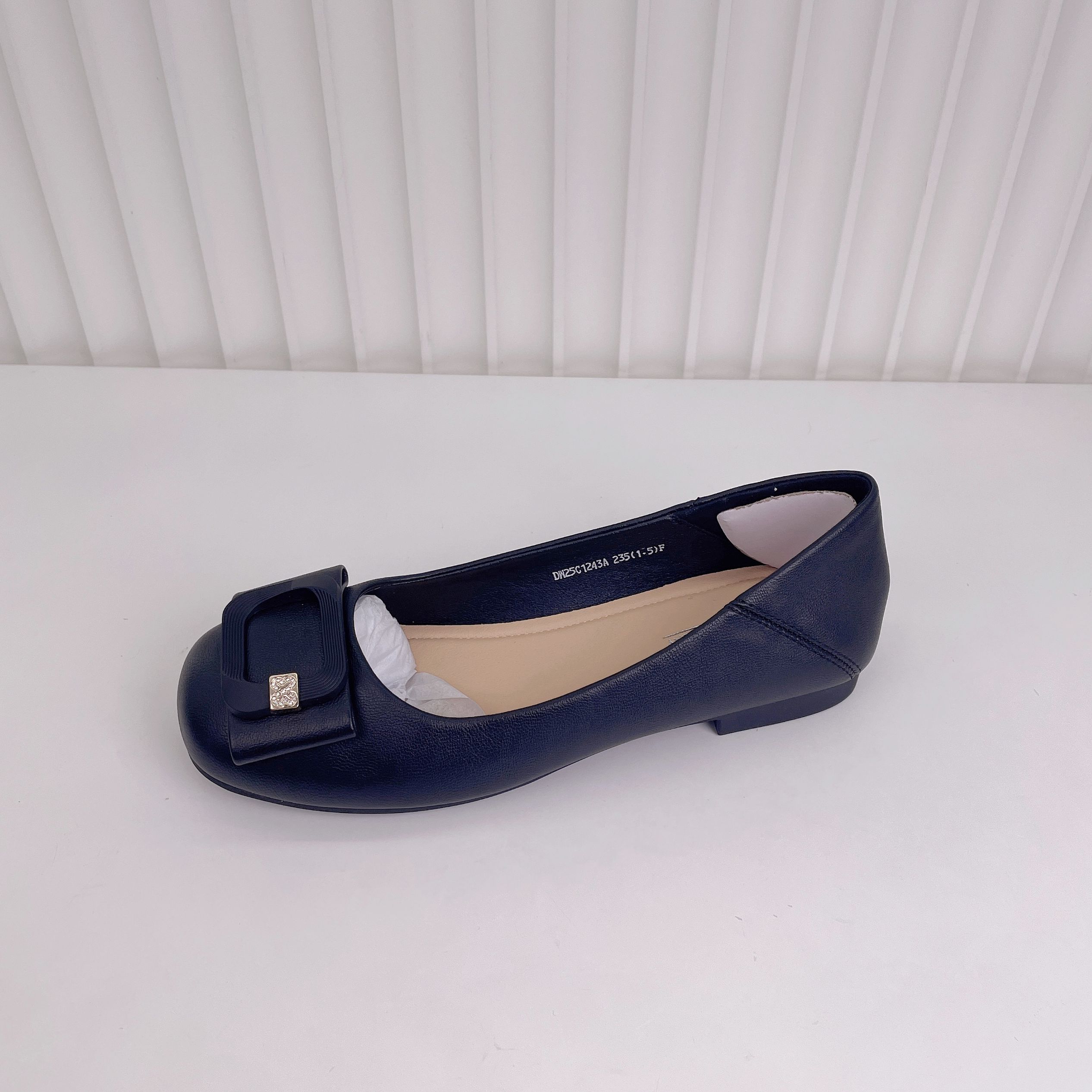 通勤鞋女鞋2025春季新款优雅方头水钻低跟一脚蹬浅口单鞋1243