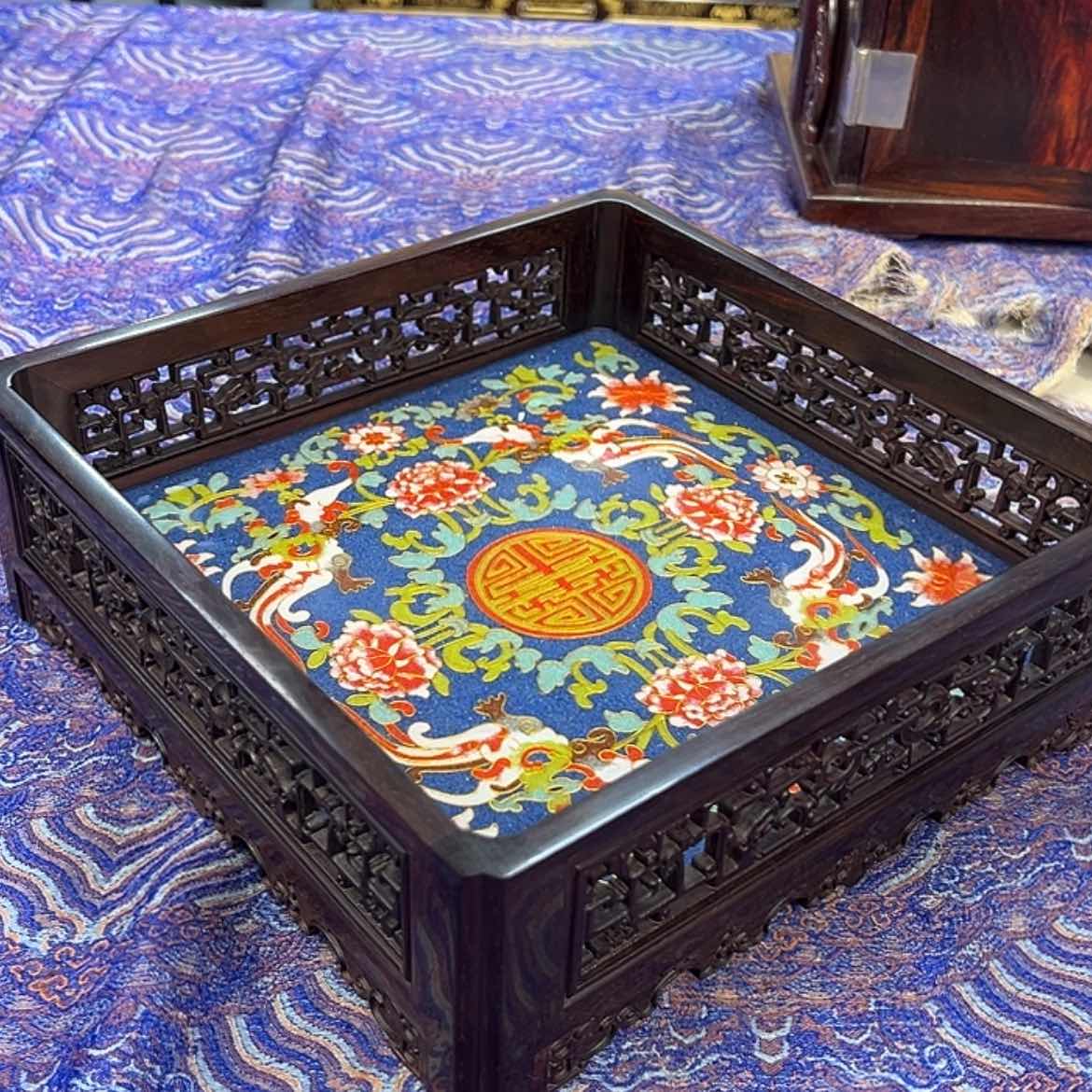 【闪购商品】红酸枝木类成套家具茶盘