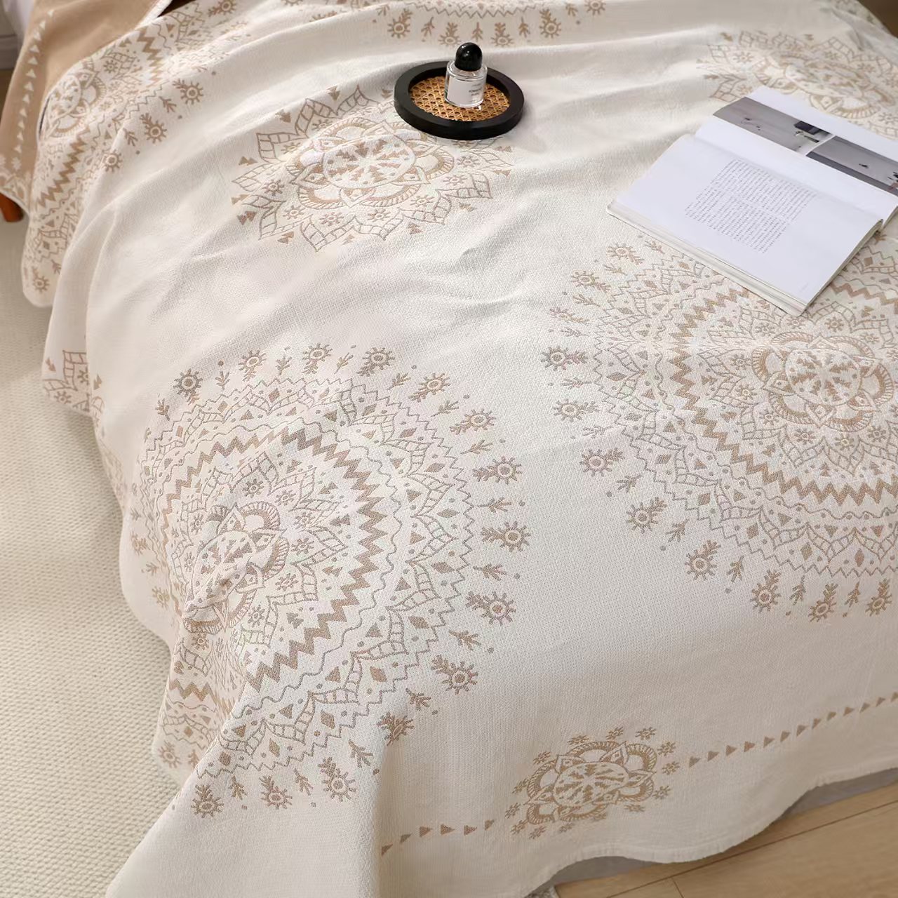 【 万花筒】高端定制雨露麻舒适透气多功能床盖2.1/2.4可机洗