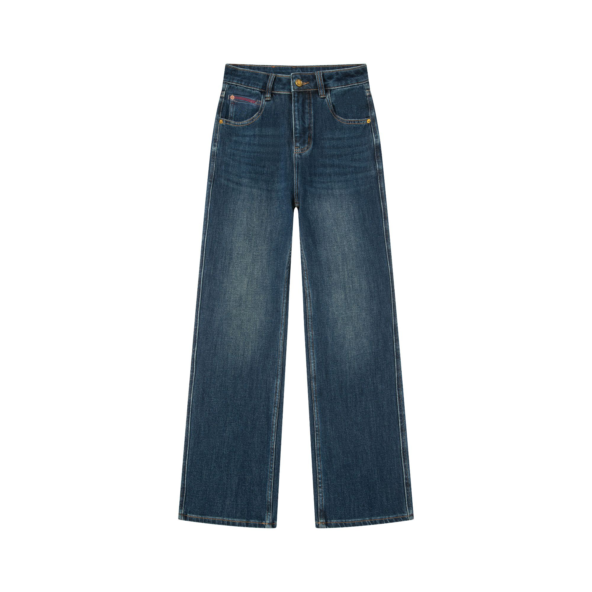 【冬季加绒】• 宝石蓝 • 高端轻奢定制时尚百搭显瘦窄版直筒牛仔裤