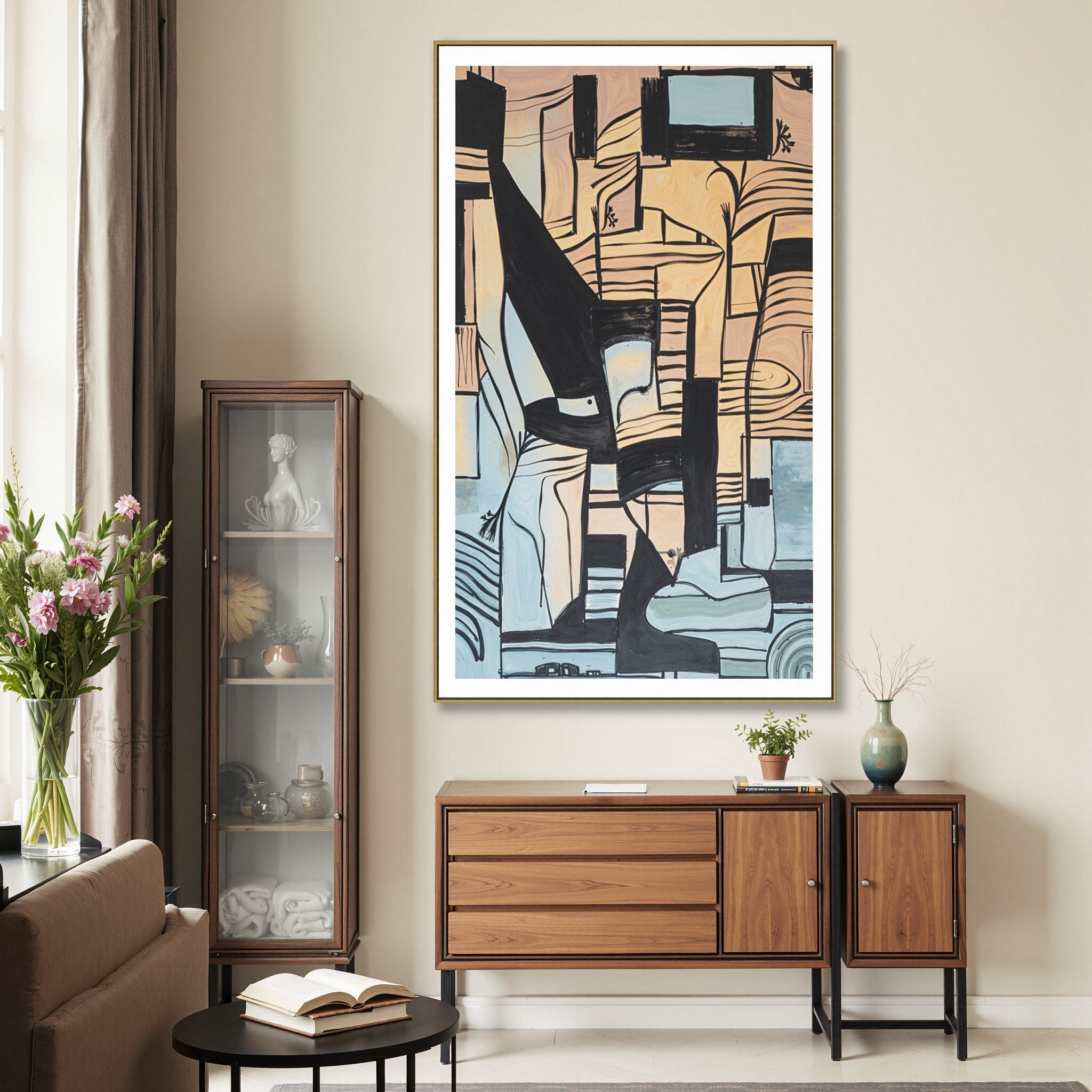 左形右色【城市空间A】小众艺术现代装饰画玄关客厅沙发背景墙挂画