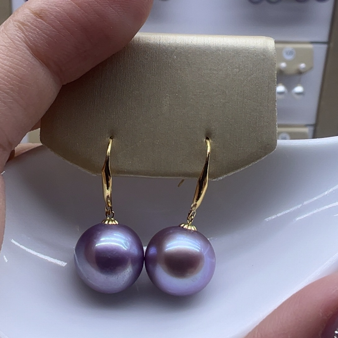 淡水珍珠耳饰18K金镶嵌