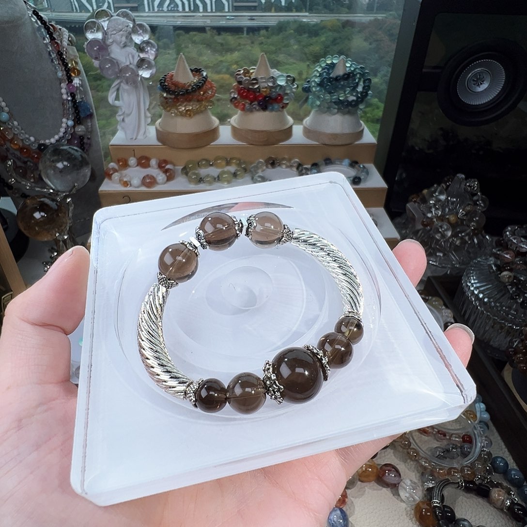 非金属茶晶半镯    