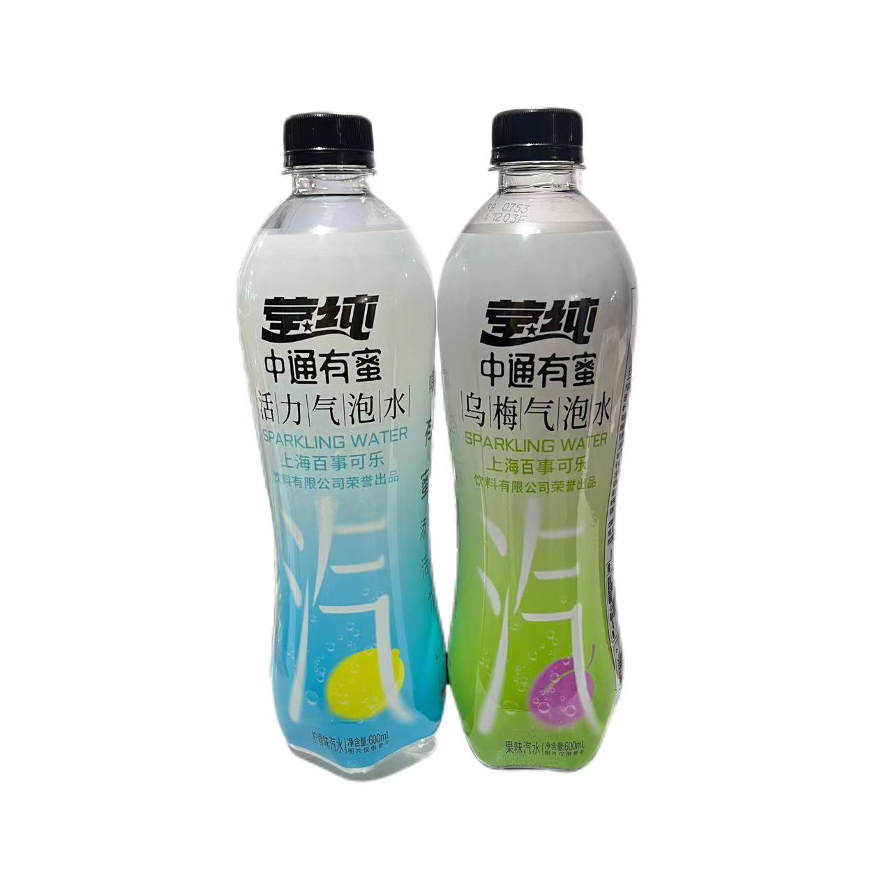  莹纯中通有蜜活力气泡水乌梅气泡水口味600ml气泡饮料