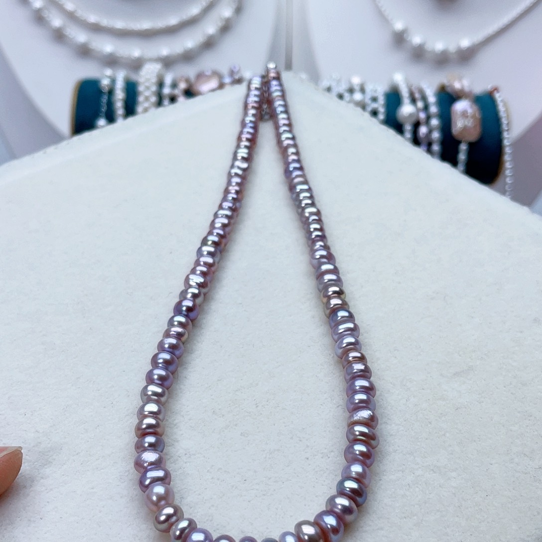 颈饰银S925镶嵌淡水珍珠