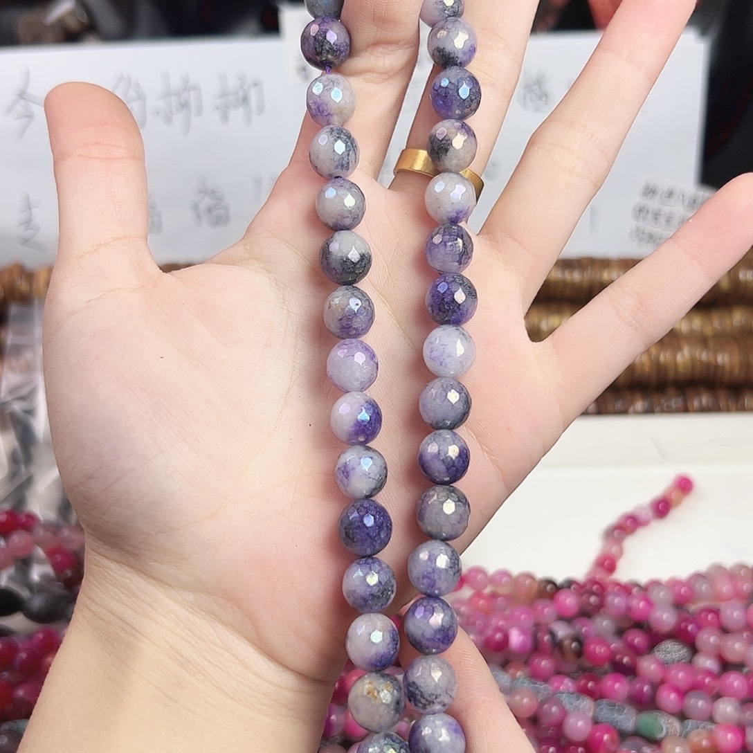 玛瑙/玉髓合金珠宝半成品h642 9.9m 亮片玛瑙一条