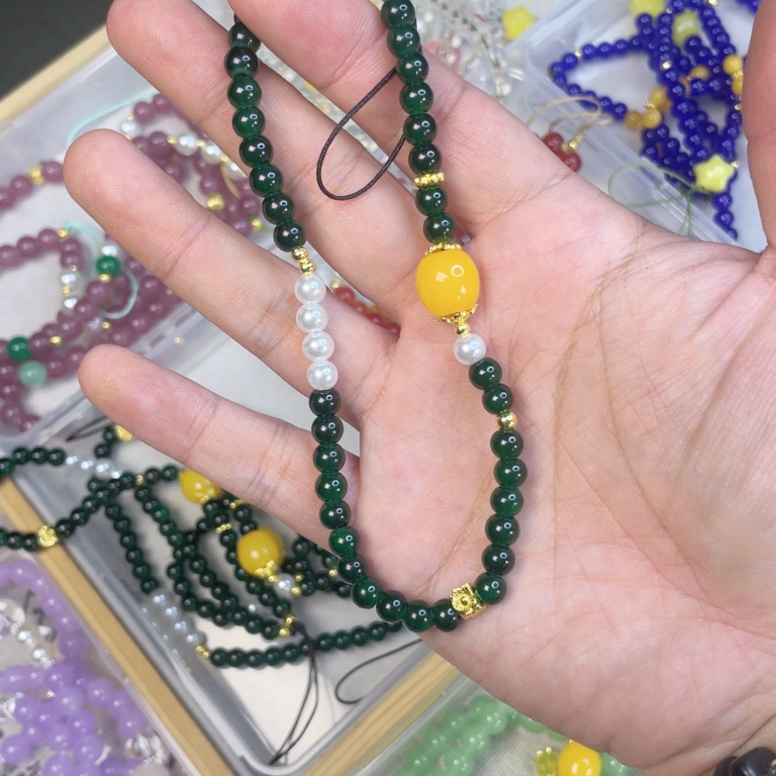 檀香紫檀（小叶紫檀）手串银S925镀金镶嵌