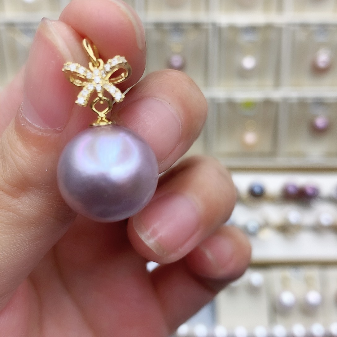 淡水珍珠颈饰银S925镶嵌粽*白