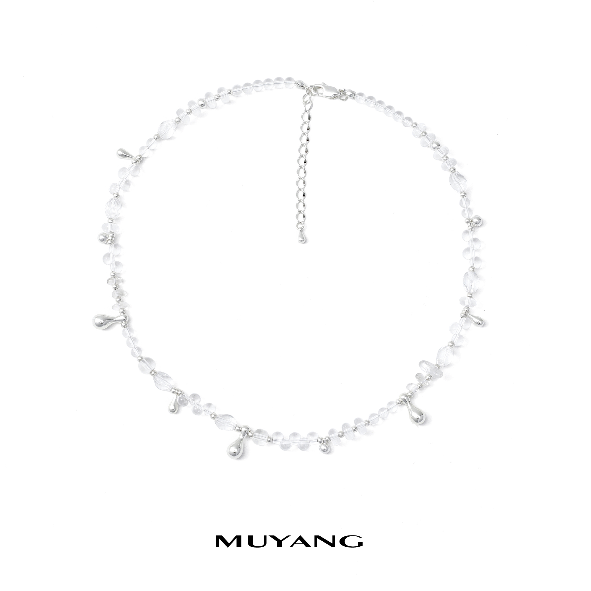 muyang/慕阳 铜合金琉璃项链 轻奢小众ins素款设计感气质露澜项链