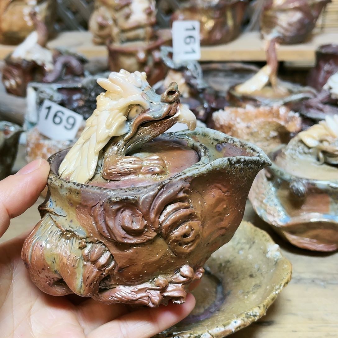 杯柴烧粗陶手捏宝瓶特价