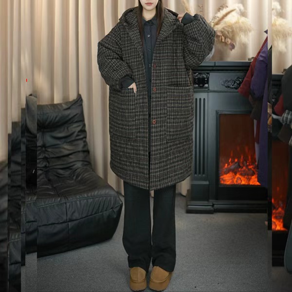 肉肉家 2025年冬季新款百搭显瘦加棉加绒外套7706