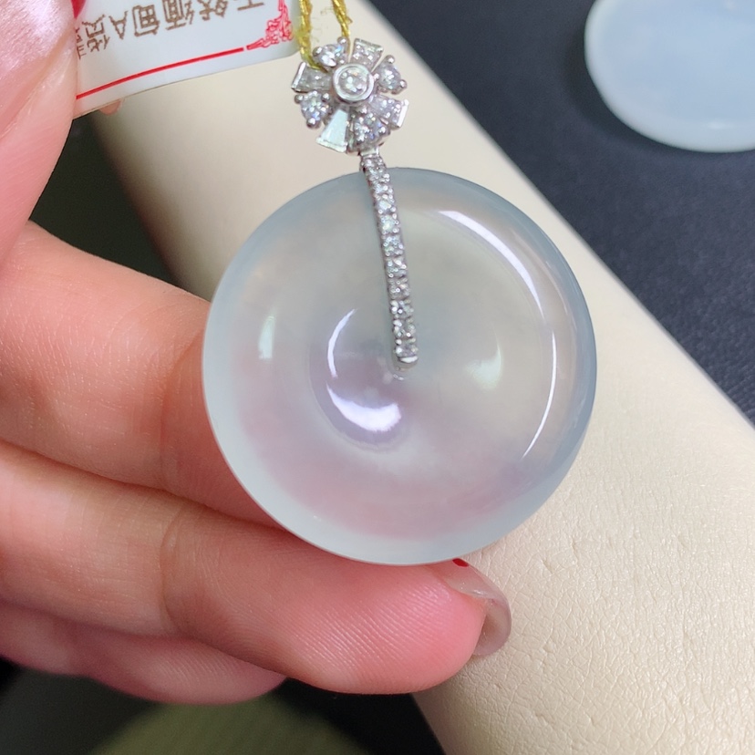 【闪购商品】翡翠颈饰18K金镶嵌扣子