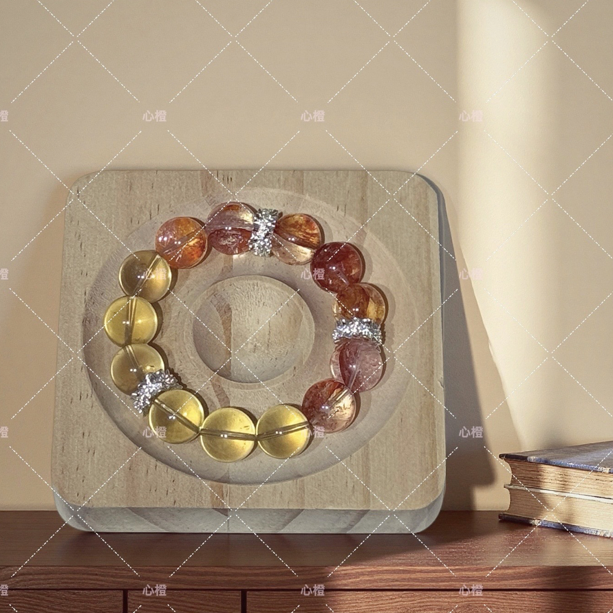 禧焰，红胶花加黄水晶