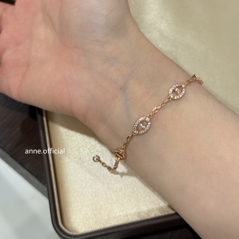 铜合金手链 鼻尖上的银河猪鼻子镶锆ins手链【S369】