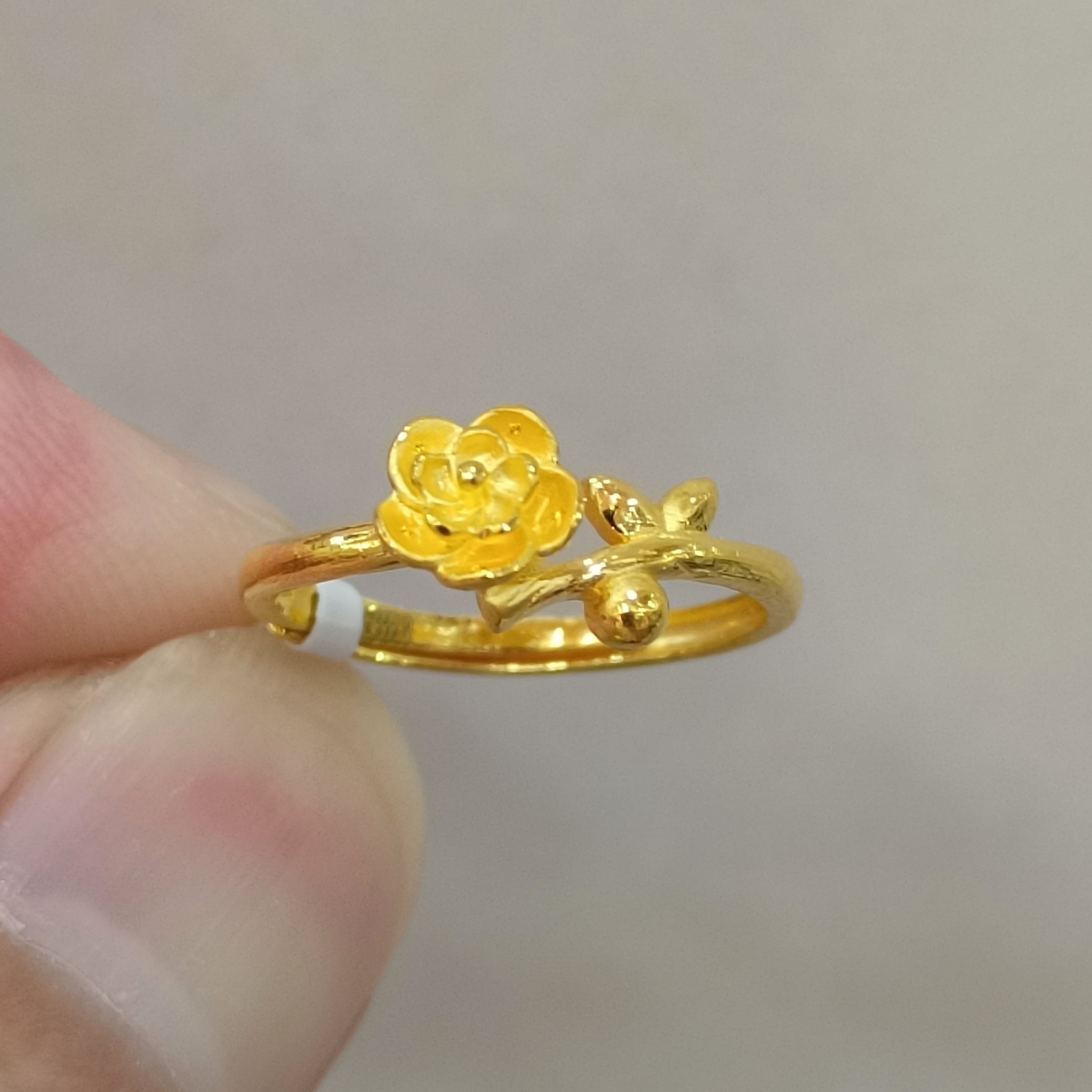 足金999黄金戒指实心活口玫瑰花型正品纯黄金时尚女式戒指2.58