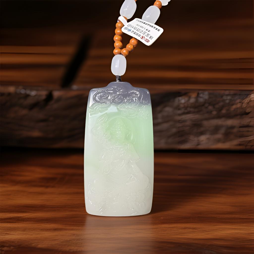 三色祥龙观音牌挂件