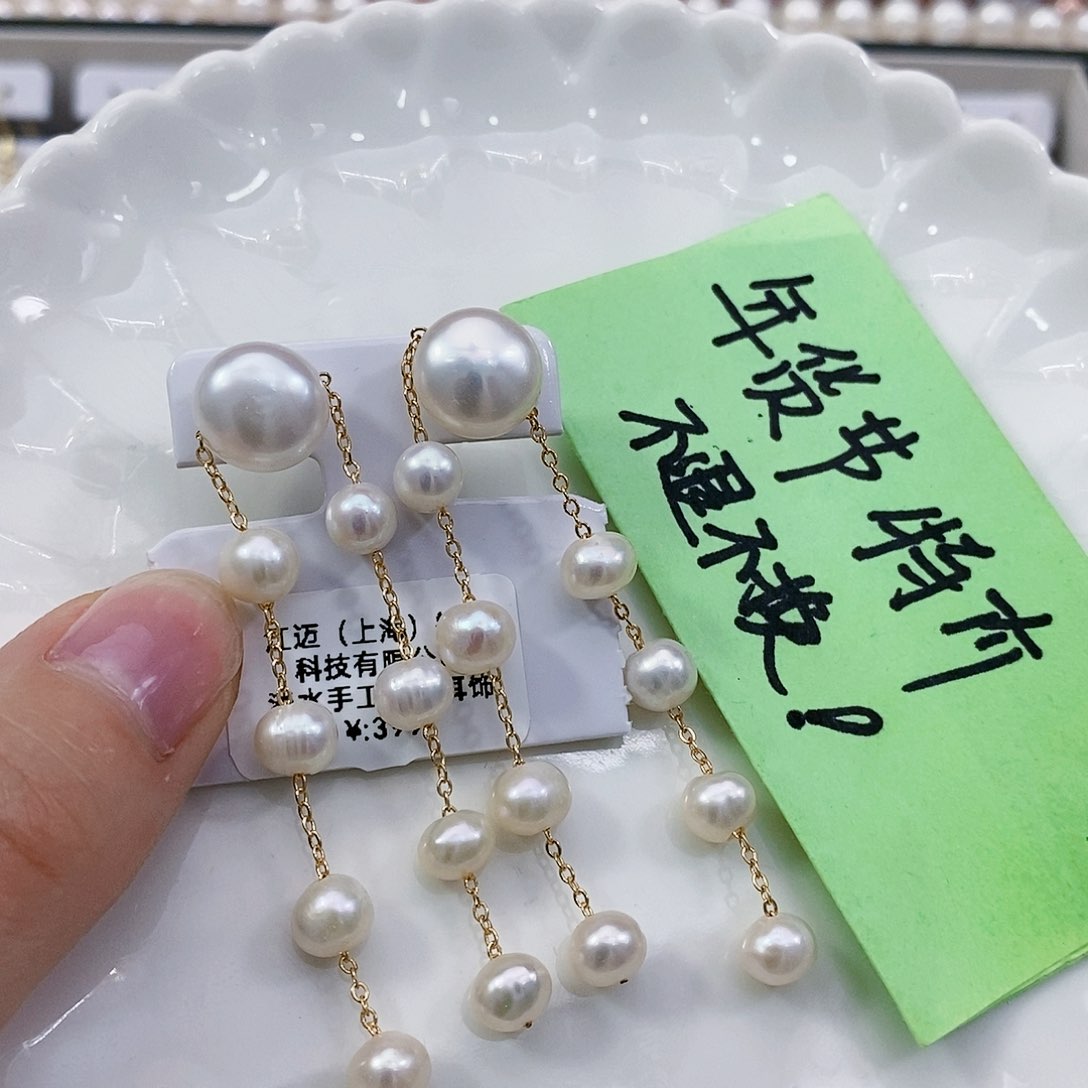 淡水珍珠耳饰银S925镶嵌