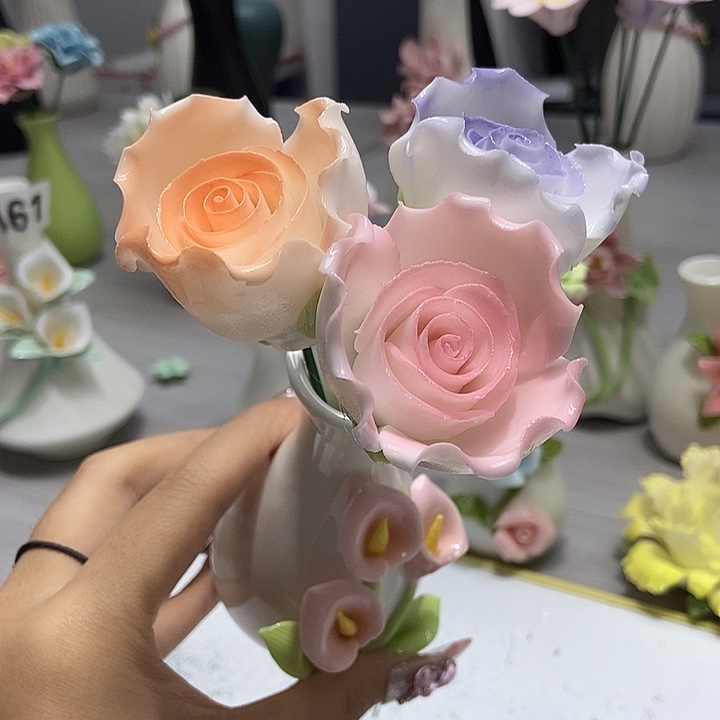 陶瓷纯手工捏花设计