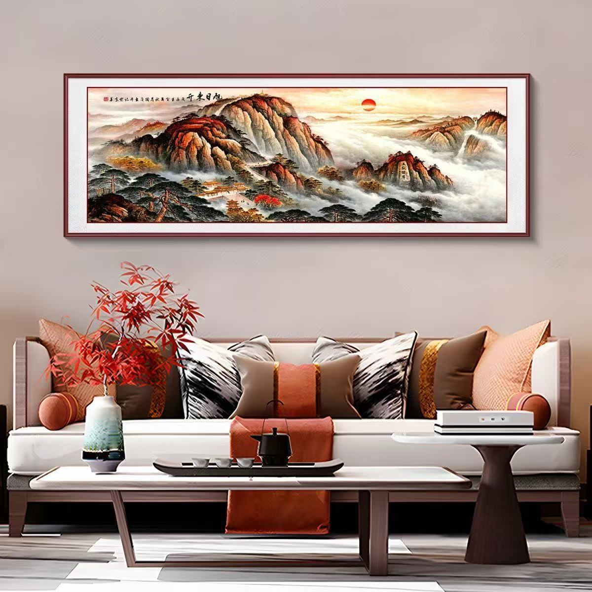 旭日东升办公室客厅背景墙壁挂画旭日东升70200