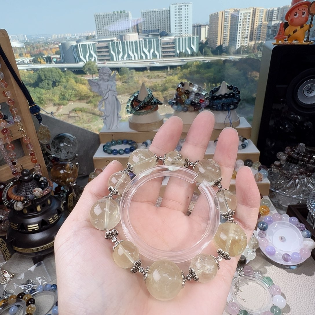 水晶手链未镶嵌柠檬黄    
