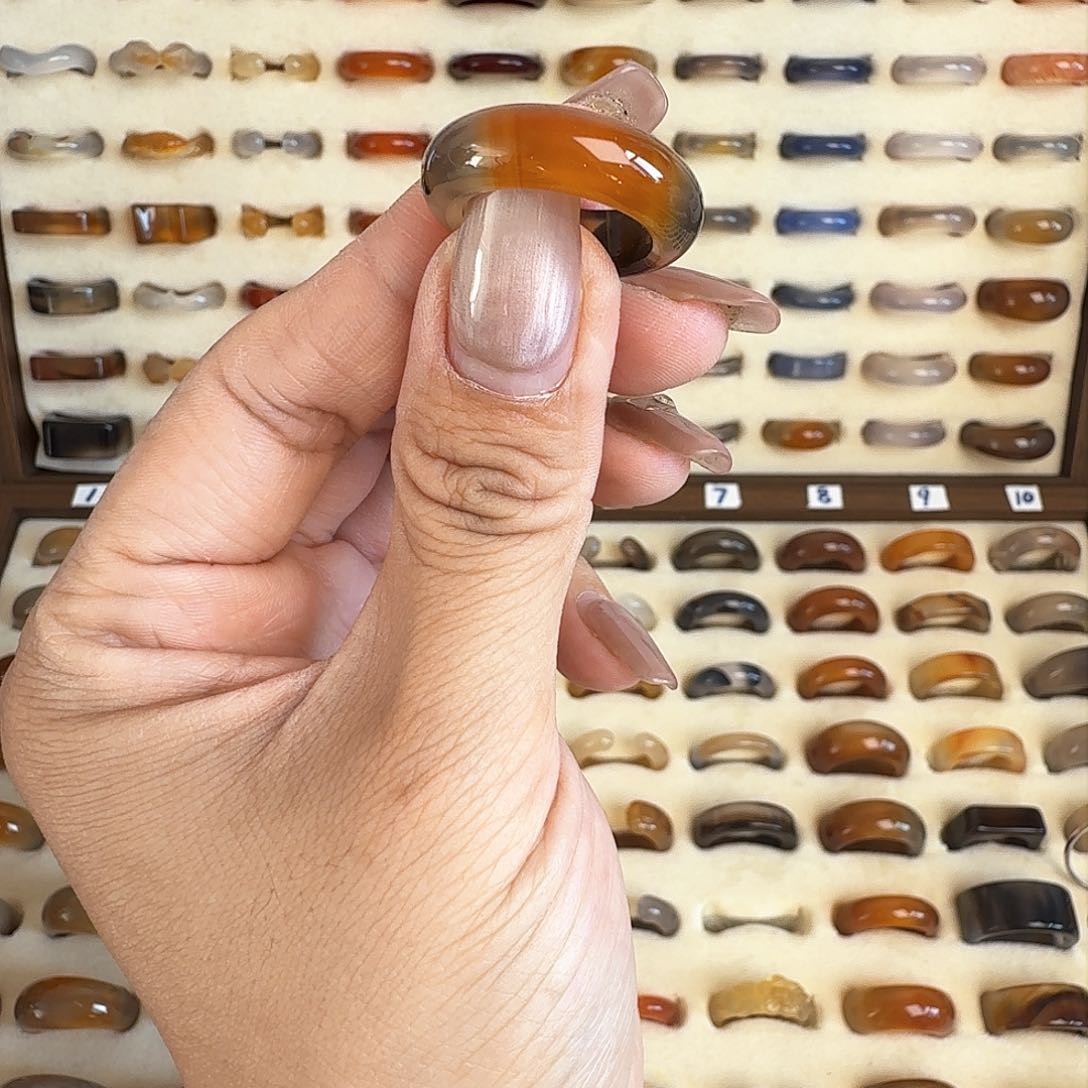 玛瑙/玉髓戒圈未镶嵌15/16圈福利不退换