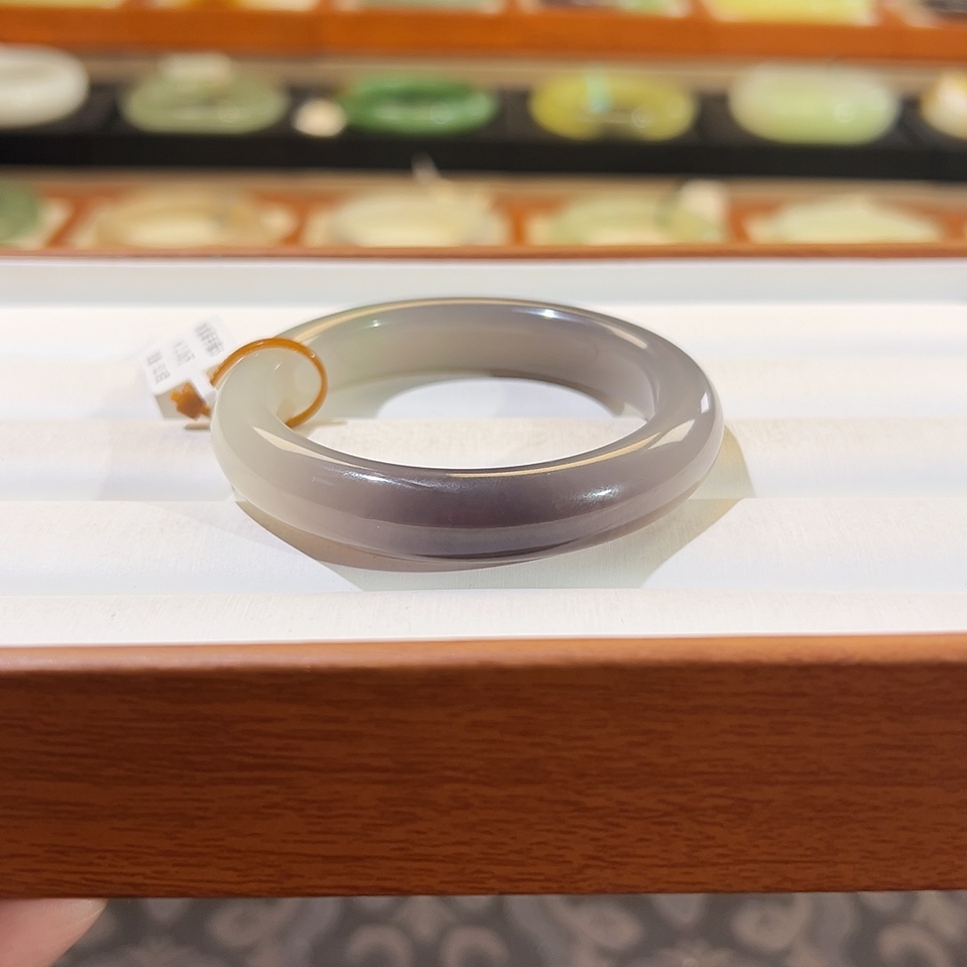 和田玉手镯未镶嵌  【冰紫翠】