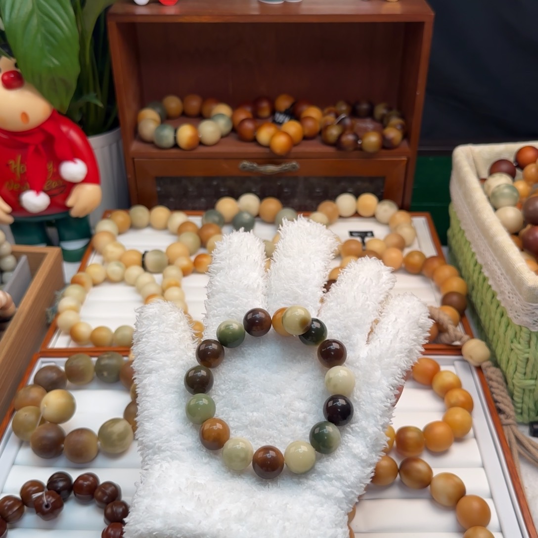 菩提根/象牙果手串卡15圆珠皮蛋全品