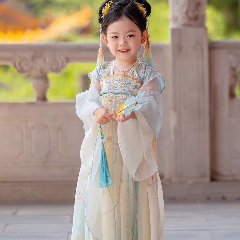 【胧月】汉服女童春季2025新款女孩古风超仙仙气襦裙儿童裙子