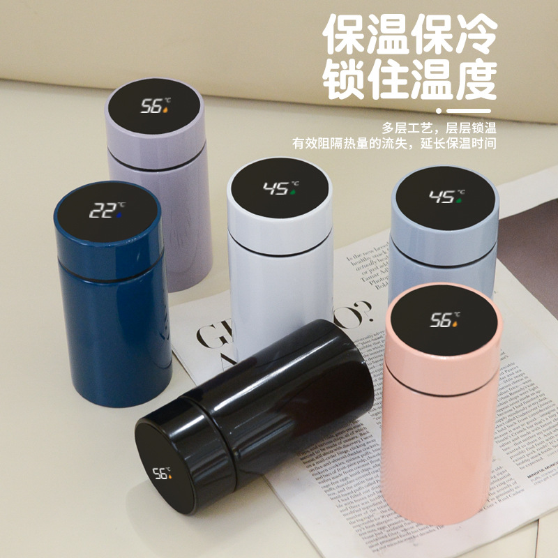 不锈钢保温杯迷你口袋杯ins风智能显示男女学生水杯礼品定制
