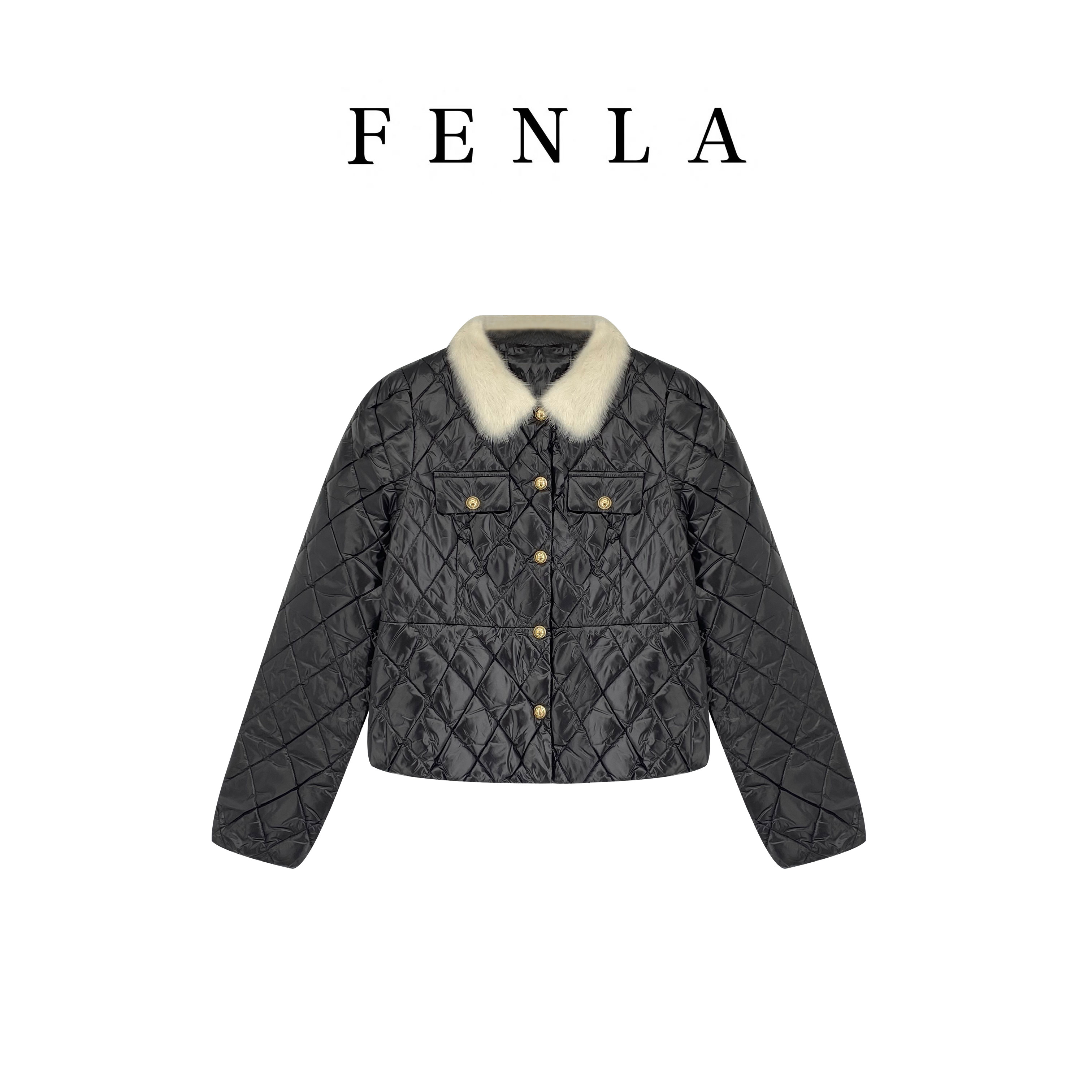 【惠姐私服】小香修身水貂领名媛风贵雅90白鸭绒羽绒服外套 85352