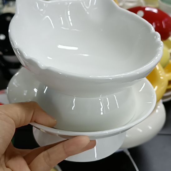 跑单拉黑！No退No换！瑕疵宠物碗-矮白猫+盘