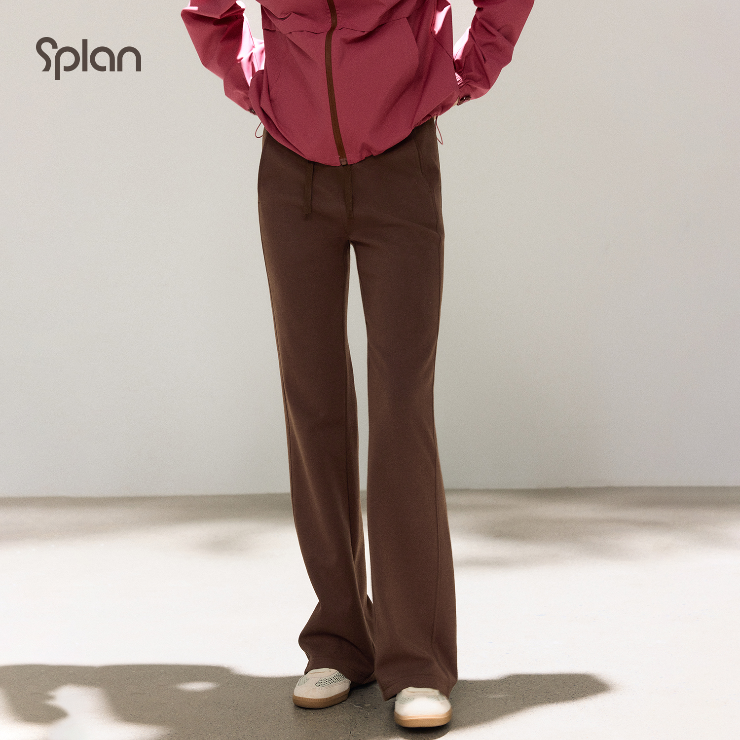 【初秋新品】SPLAN 简约修身显瘦微喇休闲运动长裤25142