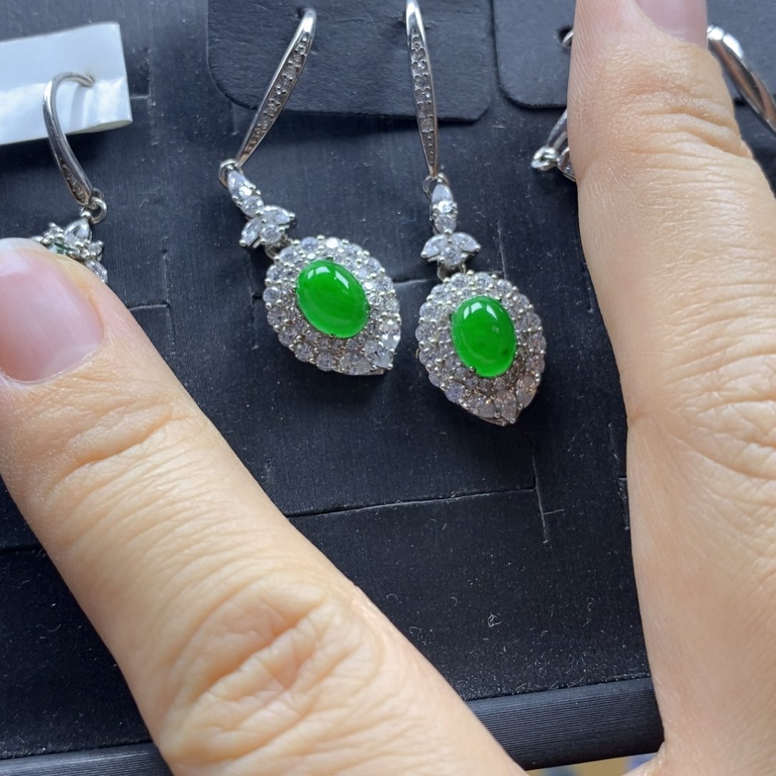 颈饰银S925镶嵌翡翠166号