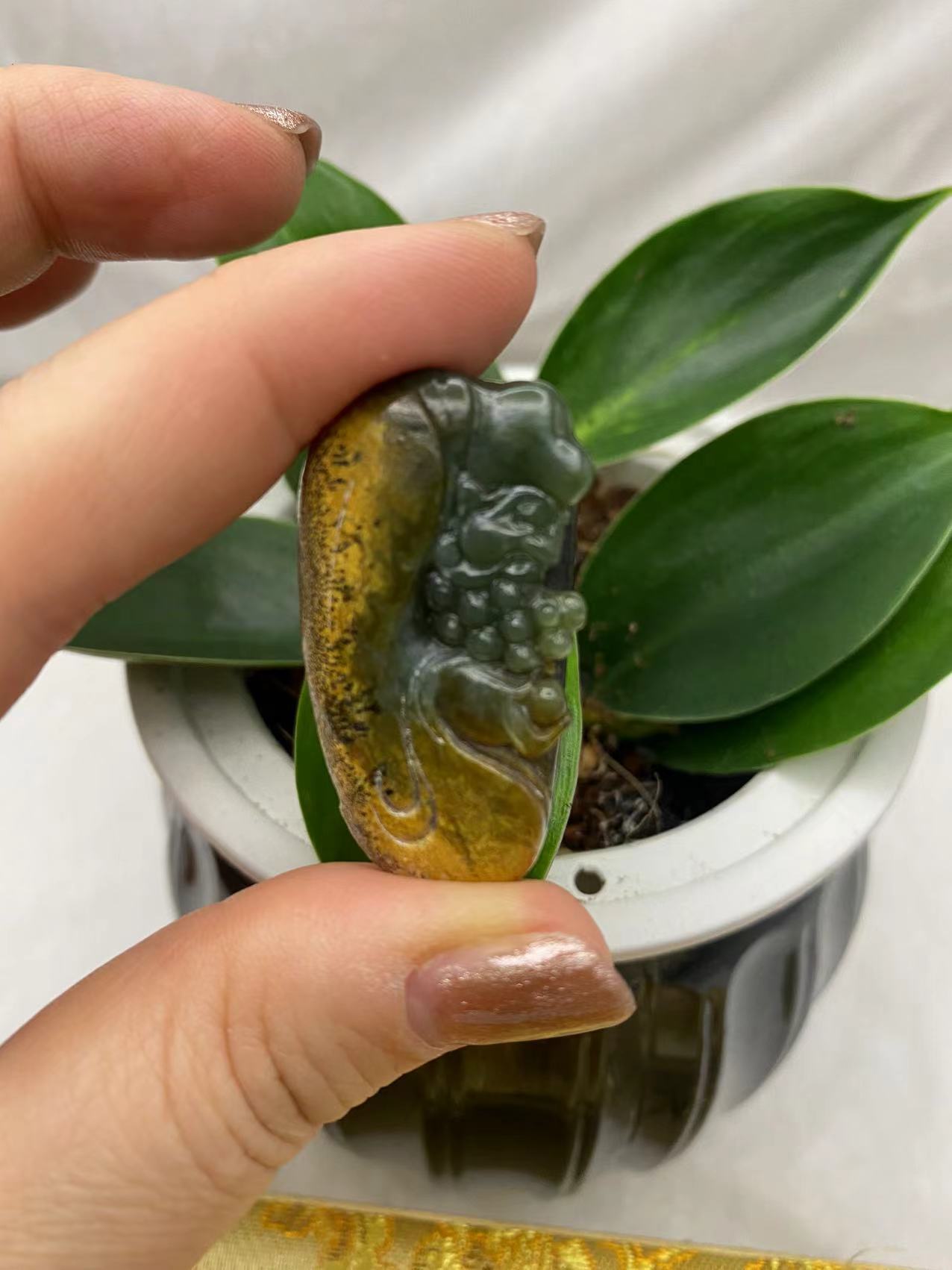 琮缘珠宝玉器纯天然河磨玉达摩吊坠毛衣链挂件