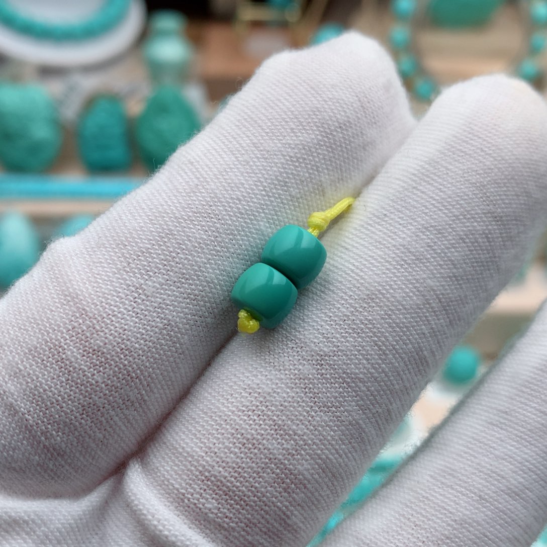 绿松石珠宝奇石未镶嵌6.4mm