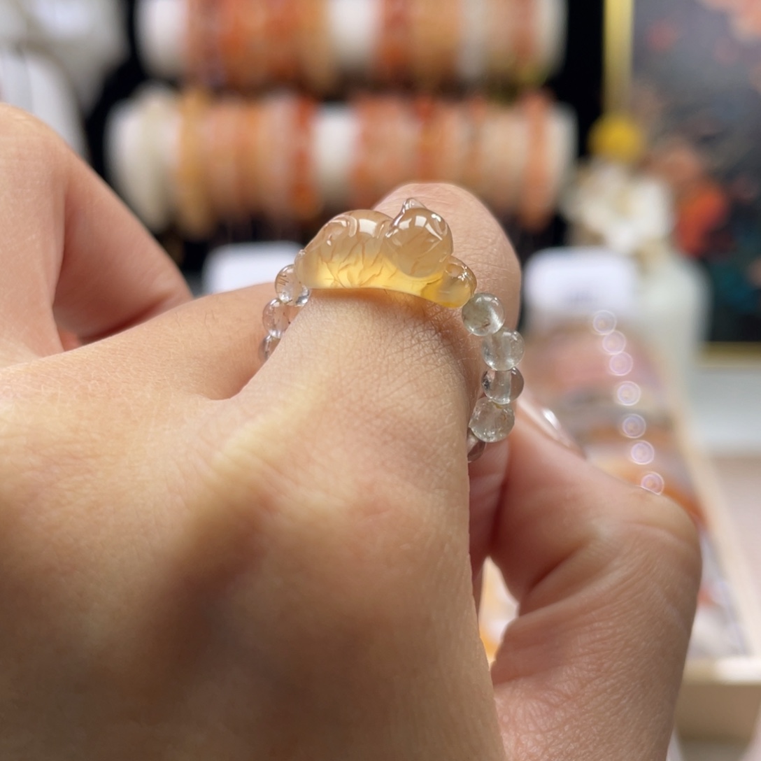 玛瑙/玉髓未镶嵌戒指15.1mm