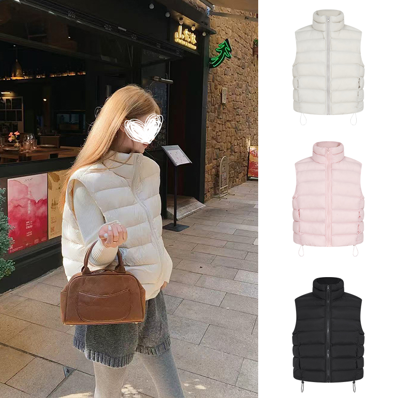 Moses Queen/魔西女王少女感百搭排骨棉服马甲宽松保暖无袖外套