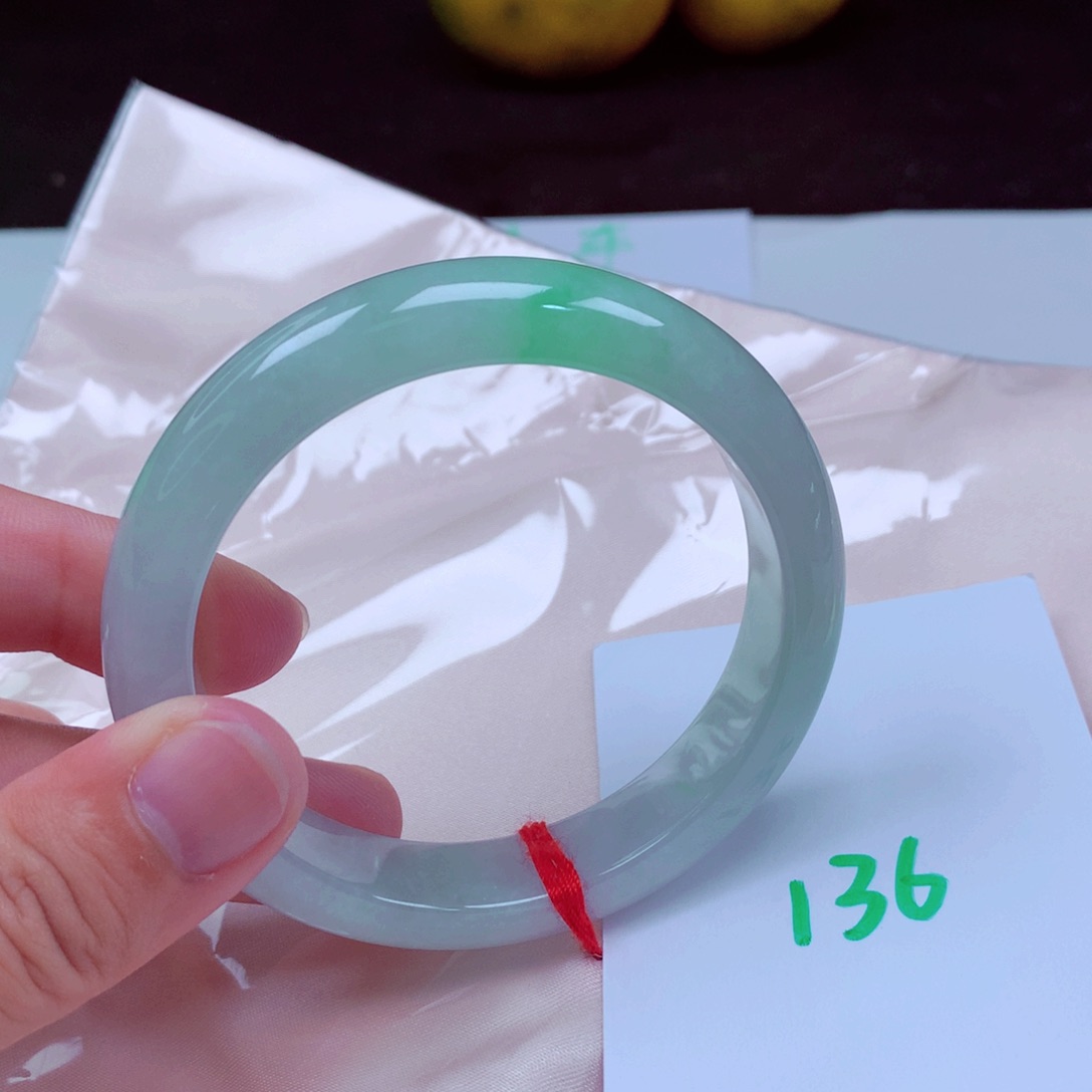 未镶嵌手镯翡翠缅甸天然A货翡翠手镯56.8