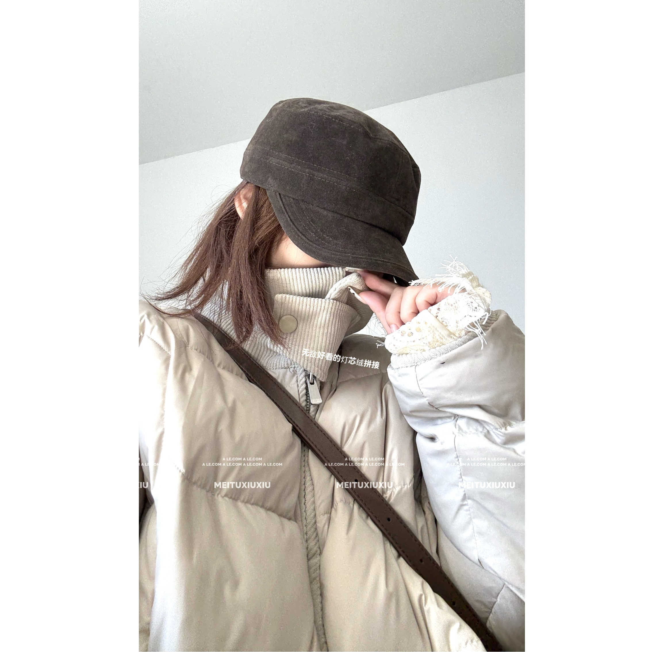 【阿乐家】大码微胖“北海道”韩版宽松立领轻薄泡芙短款羽绒服