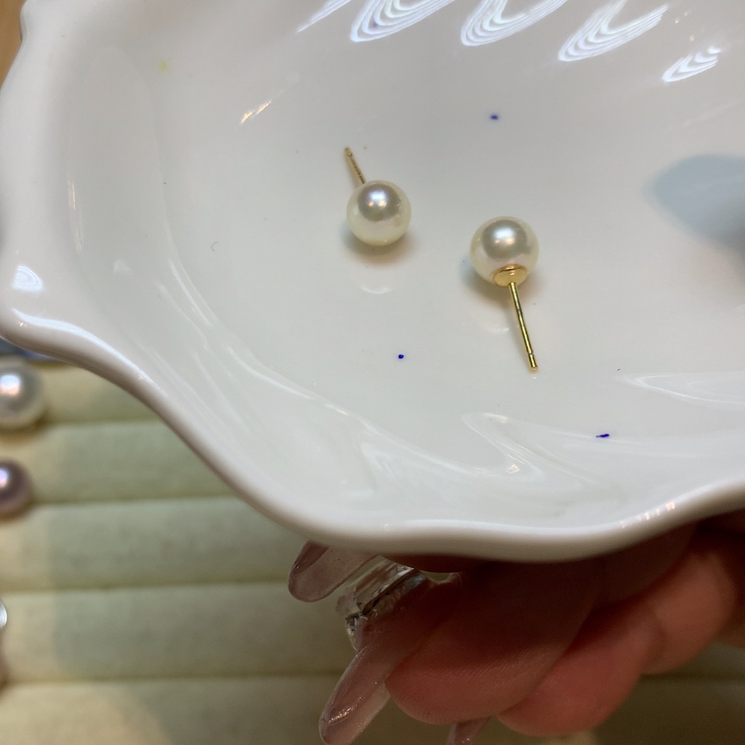 海水珍珠耳饰银S925镶嵌