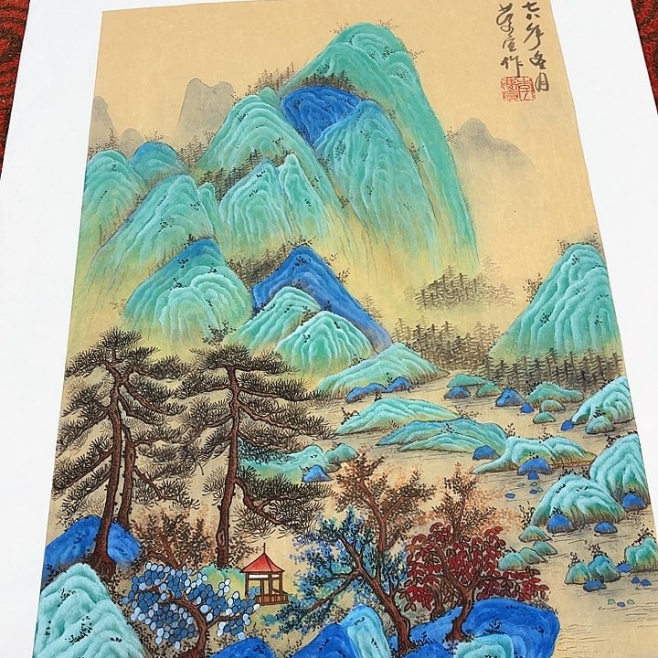国画胡*伟李庆宣老先生去伪存真原作