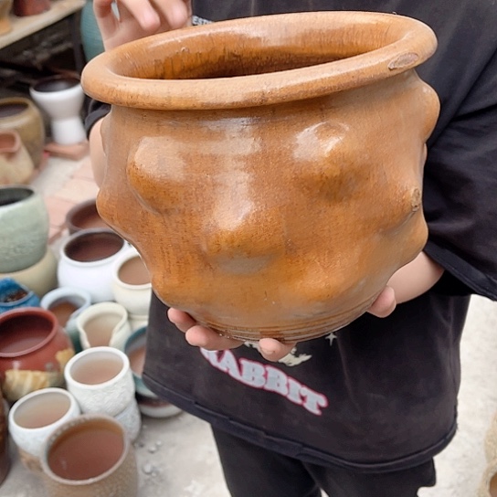 紫砂花盆高度20口径21微瑕