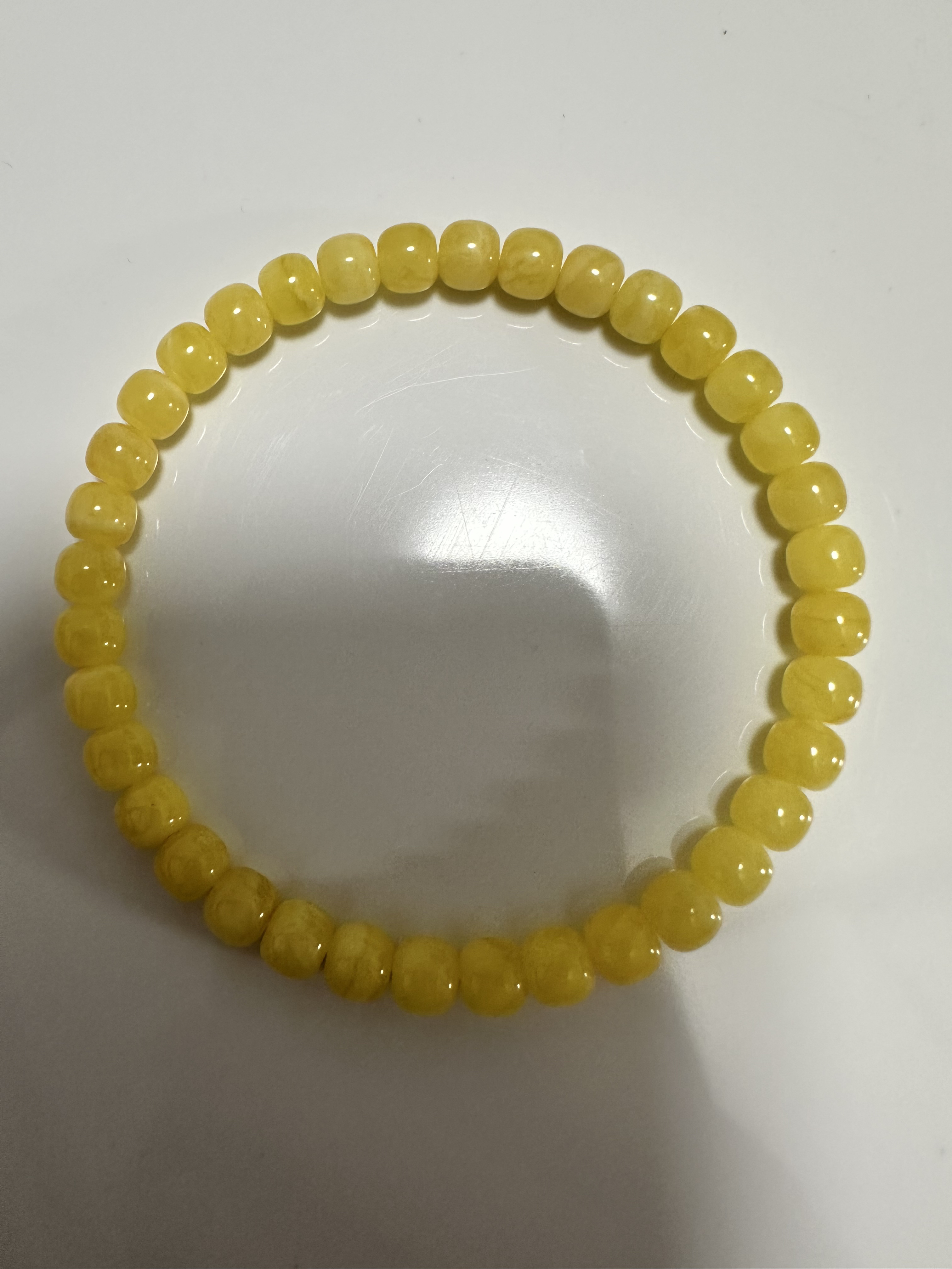 蜜蜡白花蜡手串约6mm