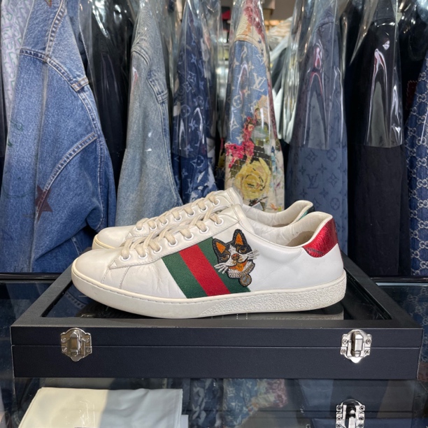 99新 GUCCI/古驰 ace小白鞋/5.5码/无盒/已鉴定洗护