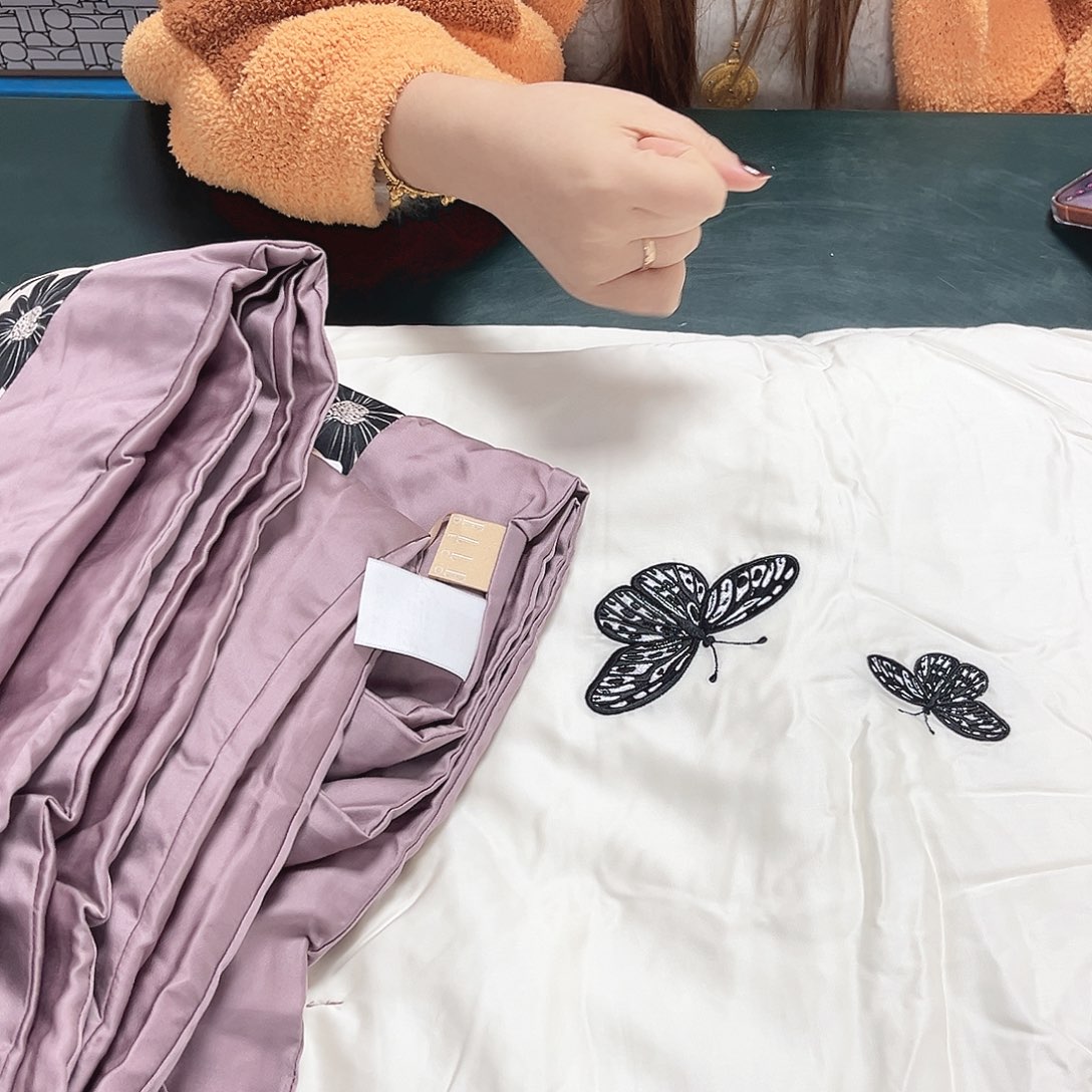 棉棉蝶舞黛色蚕丝夏被200*230