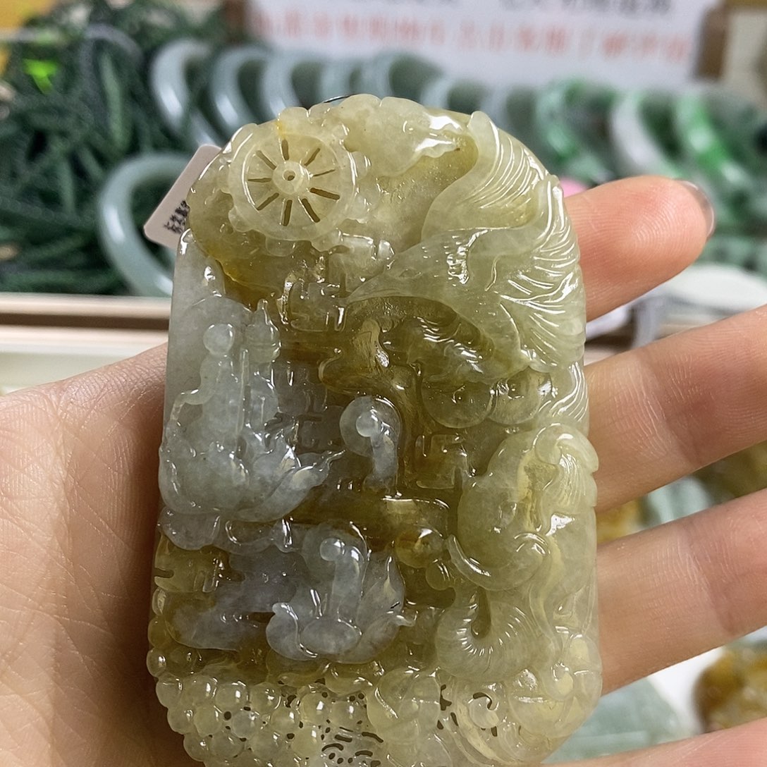 翡翠未镶嵌颈饰2-3翡翠A货挂件